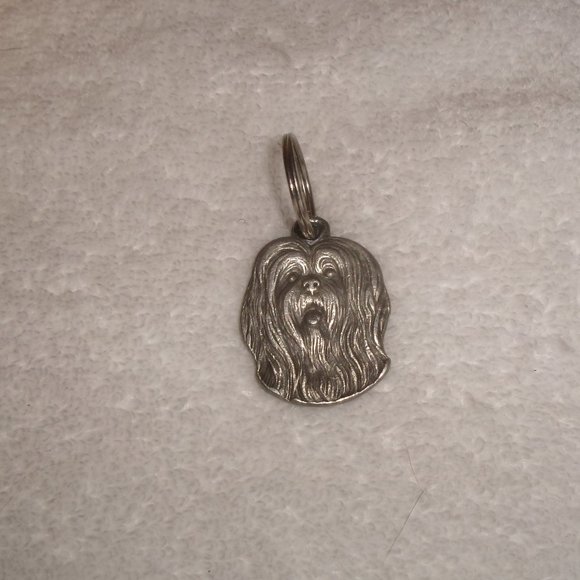 Rawgliffe pewter keychain Lhasa Apso dog - Picture 1 of 1